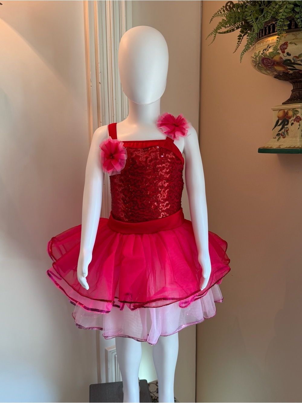 Revolution Twistin’ the Night Away Red Sequin Tutu Dance Costume MC Hair Clip